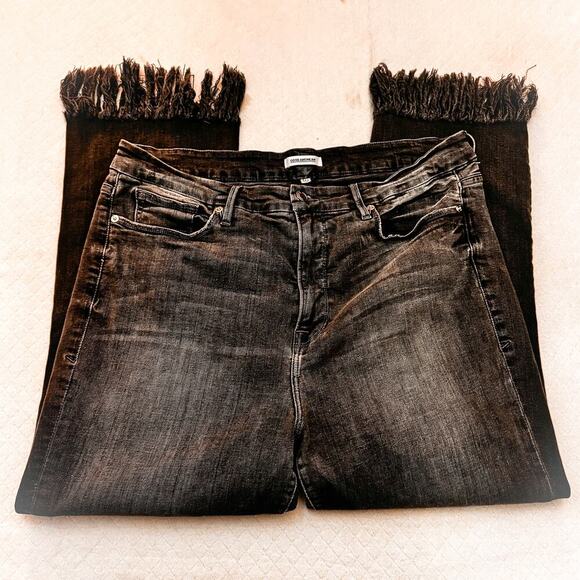 Good American Gray Wash GASLF452 Flared Cropped Denim Jeans Plus Size 20 Stretch - Picture 4 of 8